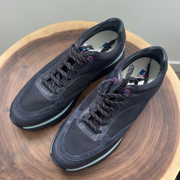 Hugo Boss Arigon Runn Navy/Blue Leather Sneakers Size 45 - Picture 6 of 6